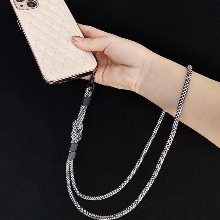 Dual-use Detachable Adjustment Mobile Phone Lanyard Anti-lost Wrist Rope(Black and Blue)