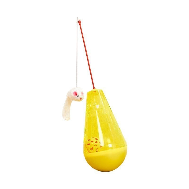 Cat Toy Ball Cat Stick Self-stimulation Boredom Relief Food Leakage Tumbler(Water Drop Yellow)