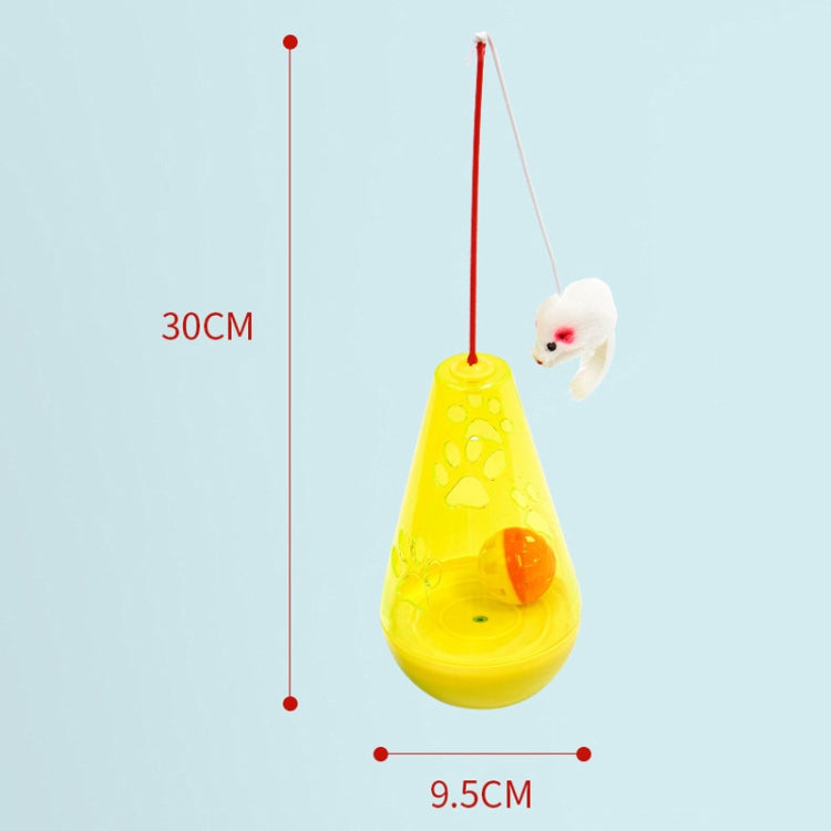 Cat Toy Ball Cat Stick Self-stimulation Boredom Relief Food Leakage Tumbler(Water Drop Yellow)