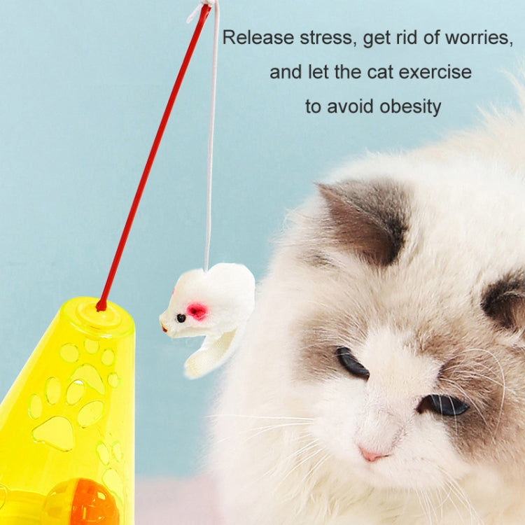 Cat Toy Ball Cat Stick Self-stimulation Boredom Relief Food Leakage Tumbler(Water Drop Yellow)