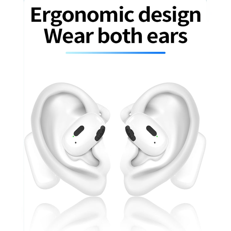 Bluetooth V5.4 Hanging Ear Wireless Earbuds Stereo Sound Headphones(White)