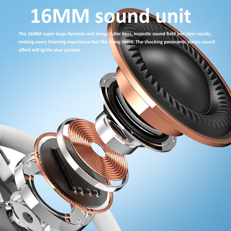 Bluetooth V5.4 Hanging Ear Wireless Earbuds Stereo Sound Headphones(White)