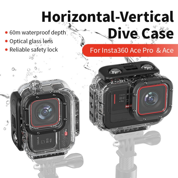 aMagisn Horizontal and Vertical Shooting Dive Shell 60m Waterproof Shell Accessories, For Insta360 Ace