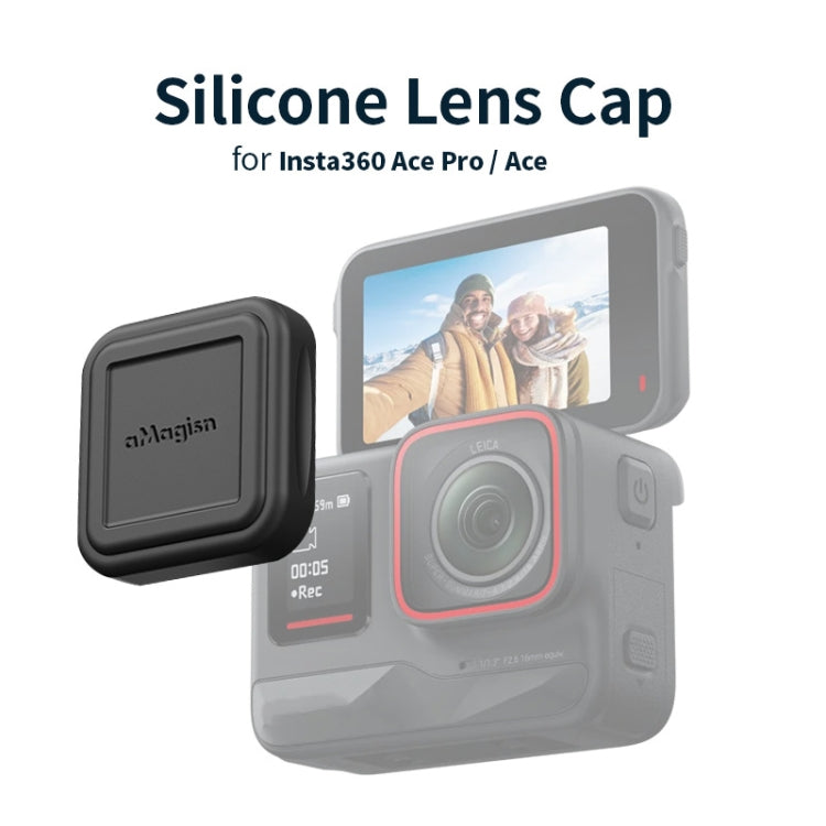 aMagisn Silicone Lens Cap Protective Cover Sports Camera Accessories, For Insta360 Ace Pro, For Insta360 Ace