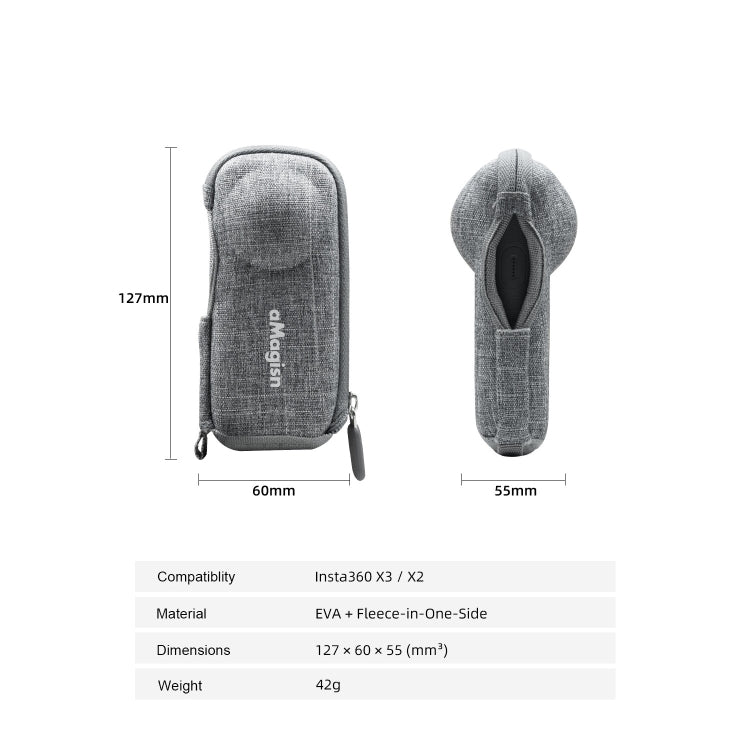 For Insta360 X3 / X2 aMagisn Body Bag Mini Storage Accessories, For Insta360 X3 / X2
