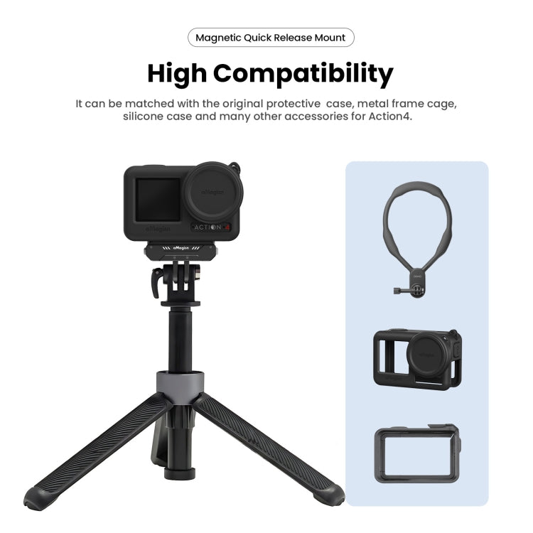 For DJI Osmo 360 / Action 5 Pro / Action 4 / Action 3 aMagisn Magnetic Fast Disassembly Motion Camera Accessories, AA09