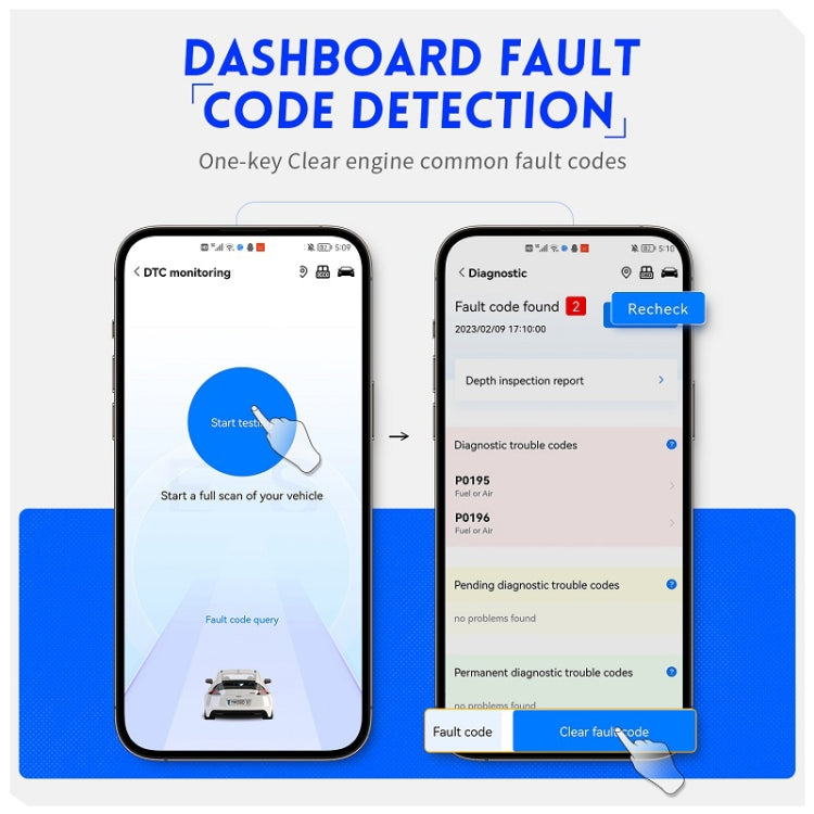 FNIRSI Bluetooth 5.1 Car Engine OBD2 Fault Code Diagnostic Instrument, 32