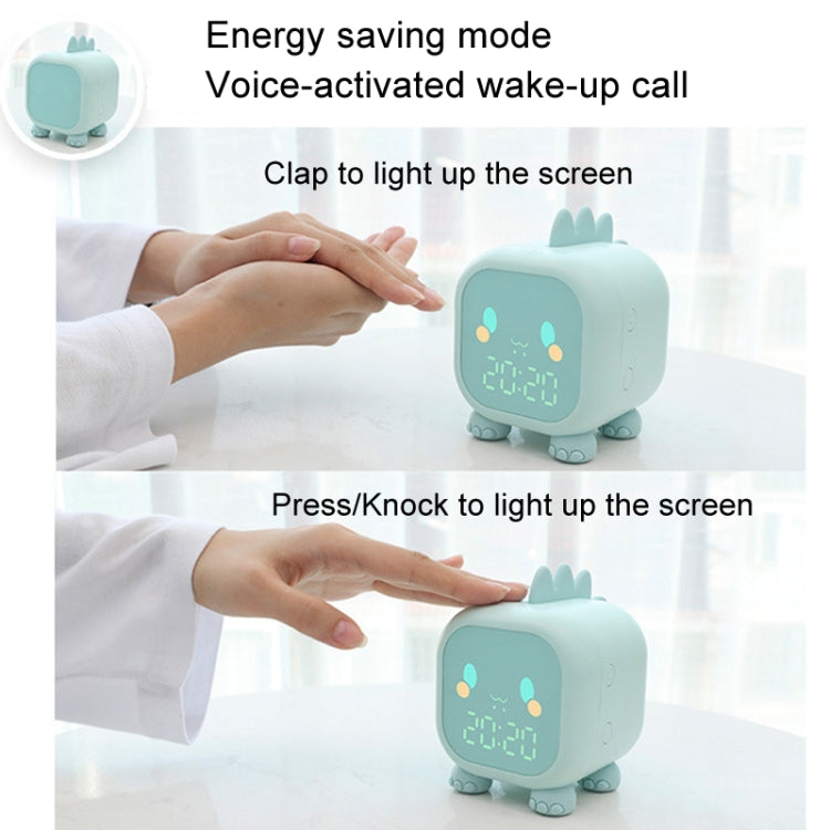 Dinosaur Kids Alarm Clock Electronic Clock Multifunctional Chime Small Alarm Clock(Pink)