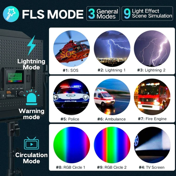 Pixel K80 RGB 45W 2600-10000K 552 LEDs Photography Fill Light Panel Lamp With LCD Display,US Plug Standard Set