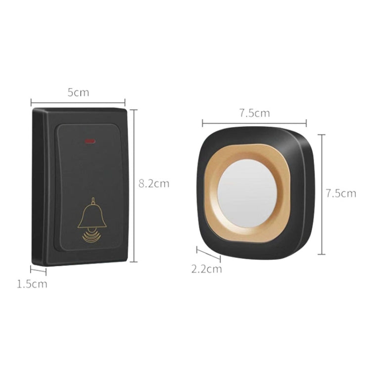 Flash Wireless Home Doorbell Self-Generated Smart Remote Control Doorbell Without Batteries, 2 For 1 Blue