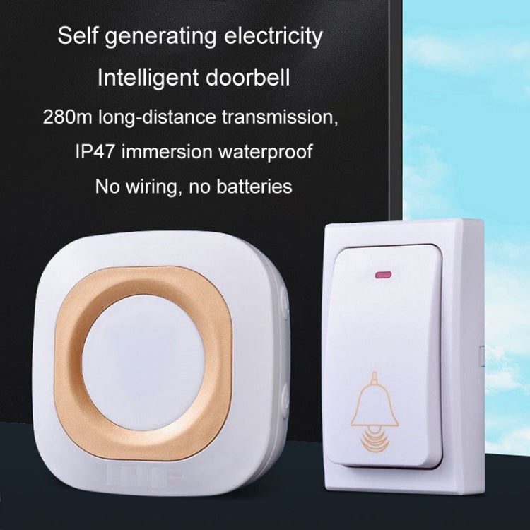 Flash Wireless Home Doorbell Self-Generated Smart Remote Control Doorbell Without Batteries, 2 For 1 Blue