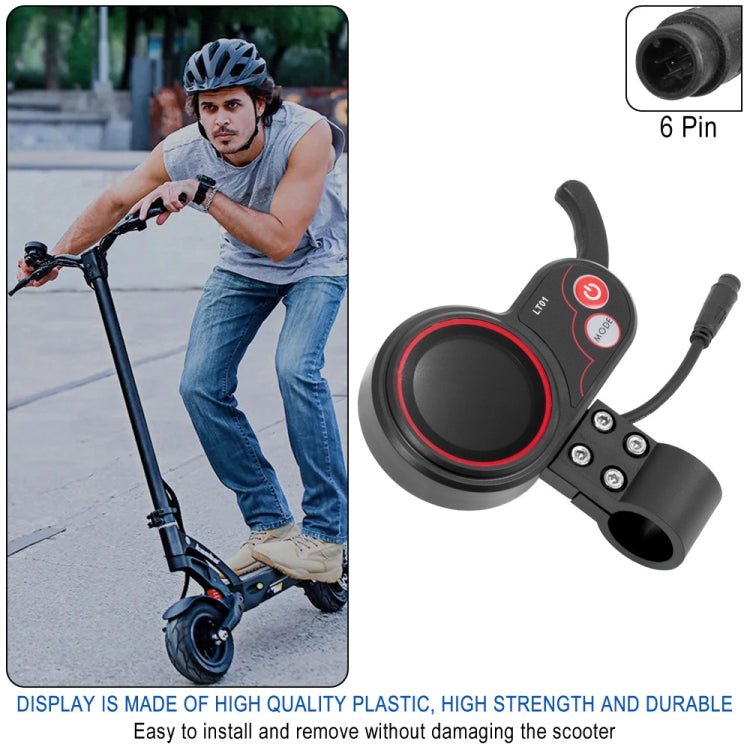 LT01 6 Pin Display Electric Scooter Instrument For Kaabo Mantis8 / Mantis10 / WOLF WARRIOR X, LT01 6 Pin