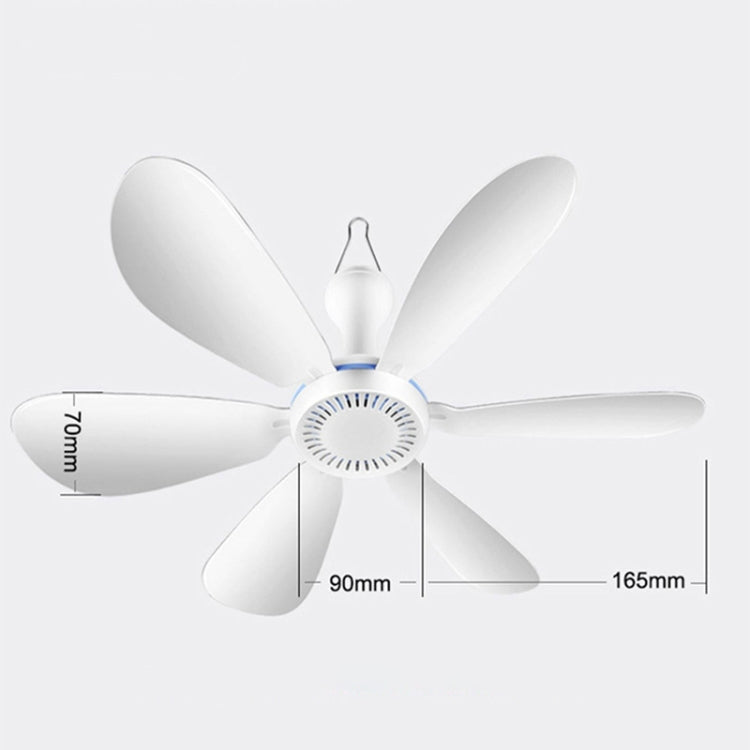 USB Home Dormitory Mute High Wind Power Mini Fan Six Blade Small Ceiling Fan, Style: Single Fan