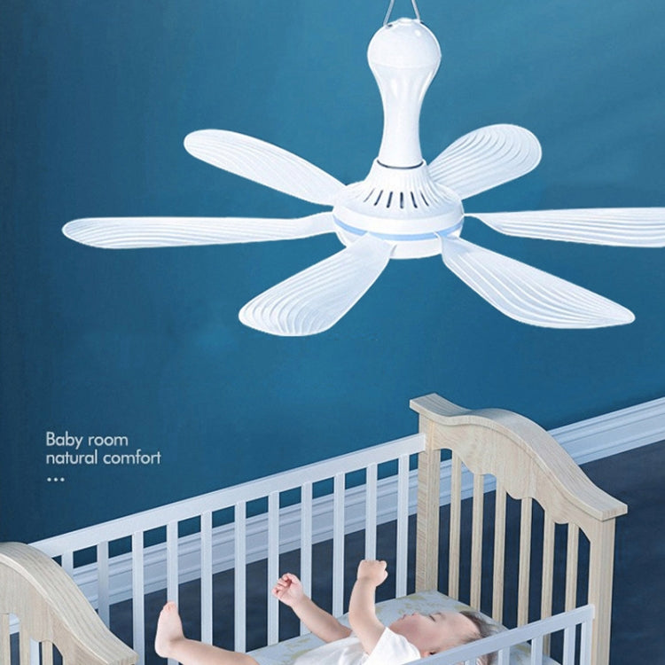 USB Home Dormitory Mute High Wind Power Mini Fan Six Blade Small Ceiling Fan, Style: Single Fan