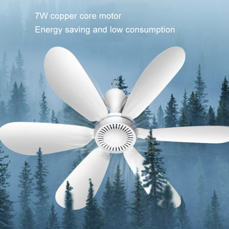 USB Home Dormitory Mute High Wind Power Mini Fan Six Blade Small Ceiling Fan, Style: Single Fan