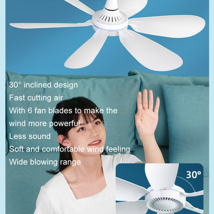 USB Home Dormitory Mute High Wind Power Mini Fan Six Blade Small Ceiling Fan, Style: Single Fan