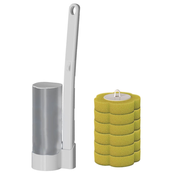 Effortless Lavender Clean: 6-Piece Disposable Toilet Brush Set with Lemon Scented Brush Heads for Refreshing Toilet