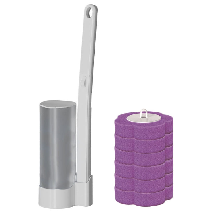 Luxuriate in Lavender: 6-Piece Disposable Toilet Brush Set with Lavender Scented Brush Heads for Effortless Cleaning