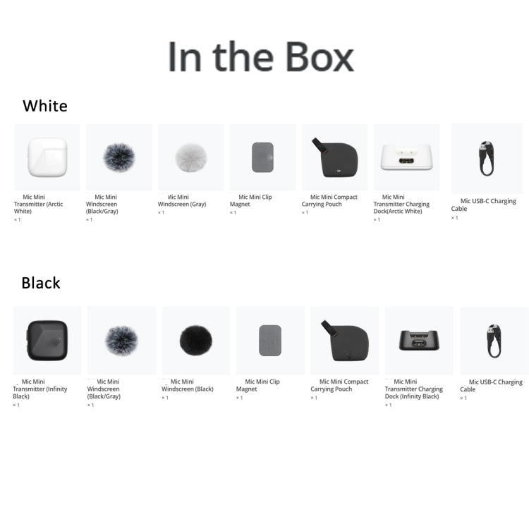 Original Transmitter For DJI Mic Mini, Transmitter(Black), Transmitter(White)