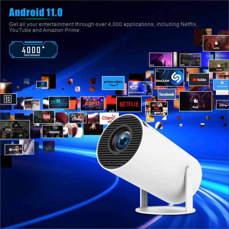 HY300 PRO Smart Projector Android 11.0 System 120 Lumen Portable Projector(UK Plug)