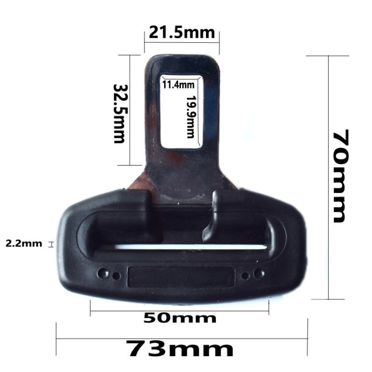 Car Seat Belt 2.1 Curved Lock Tongue Male Buckle Accessories
