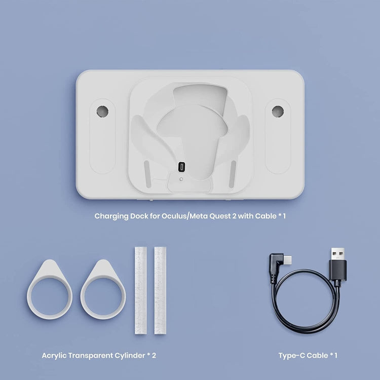For Meta Quest 2 Desktop Bracket VR Glasses Wireless Charger Colorful Light Emitting Base(White)