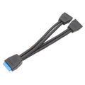 Computer Motherboard 19 Pin USB3.0 One To Two Extension Cable, 21cm 19Pin