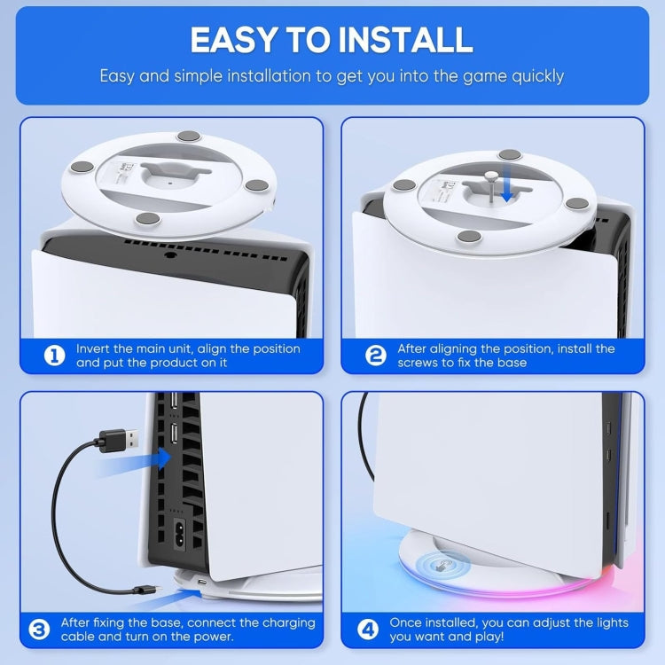 For Sony PS5 Slim IPEGA Universal Game Console Vertical Cooling Base Holder, White, Black, Colorful White, Colorful Black