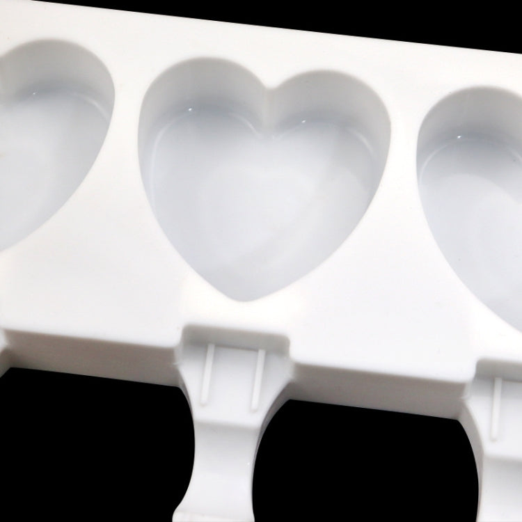 3 Grids Heart Shape Ice Cream Model DIY Pudding Mold Without Stick(White)