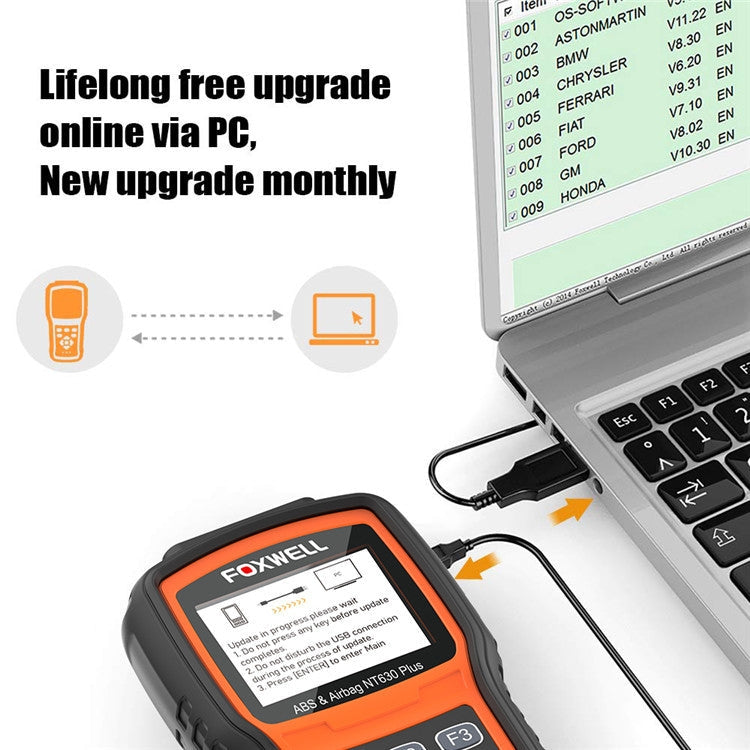 FOXWELL NT630 Plus OBD2 Scanner SRS ABS Code Reader SAS OIL EPB Reset Diagnostic, FOXWELL NT630 Plus