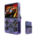 R36S Retro Handheld Game Console Linux System 3.5-Inch IPS Screen Portable Video Player 64G Purple Transparent