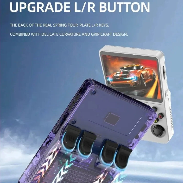 R36S Retro Handheld Game Console Linux System 3.5-Inch IPS Screen Portable Video Player 64G Purple Transparent