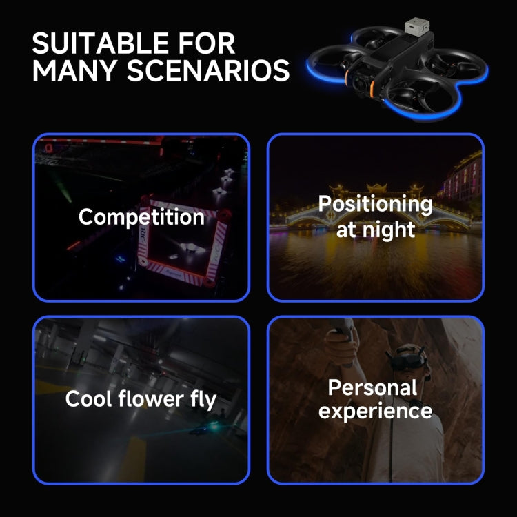 For DJI Avata 2 RCSTQ Colorful Luminous Light Belt High Bright Tube Night Flight Warning Light Strip, For DJI Avata 2