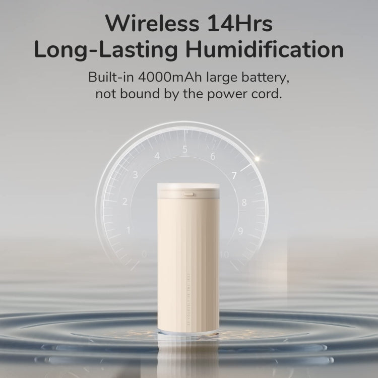 JisuLife HU16 Desktop Dual Mist Ports Humidifier, White Rechargeable, White Plug-in