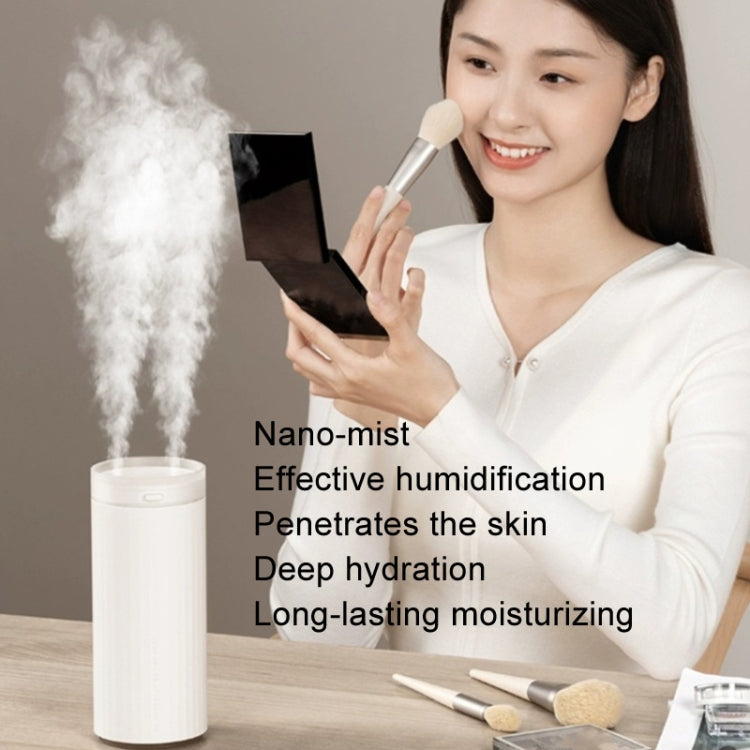 JisuLife HU16 Desktop Dual Mist Ports Humidifier, White Rechargeable, White Plug-in