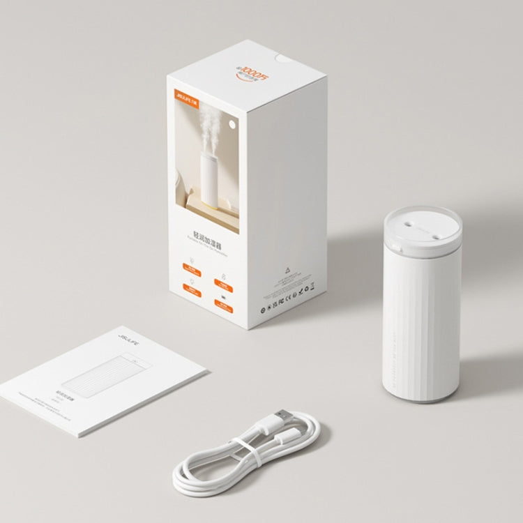 JisuLife HU16 Desktop Dual Mist Ports Humidifier, White Rechargeable, White Plug-in