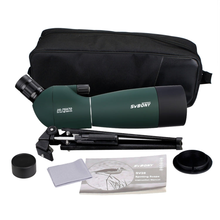 SVBONY SV28 25-75x70 HD Birding Scope With Tripod, 15mm Eyepiece, 19mm Eyepiece Red Film