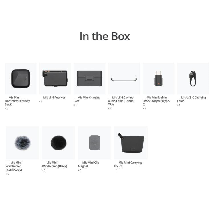 Original 2 TX + 1 RX + Charging Case For DJI Mic Mini, 2 TX + 1 RX + Charging Case