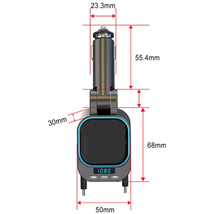 Dual Retractable Cable Car Charger Automobile Bluetooth MP3 Player, BC97