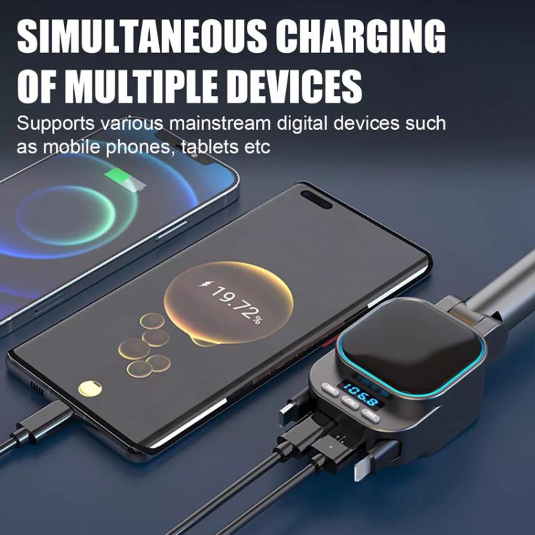 Dual Retractable Cable Car Charger Automobile Bluetooth MP3 Player, BC97