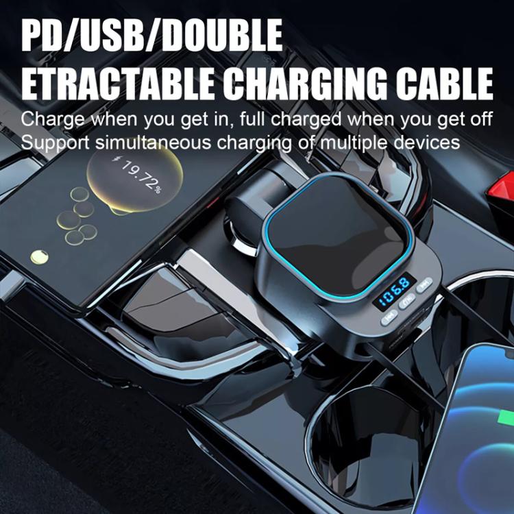 Dual Retractable Cable Car Charger Automobile Bluetooth MP3 Player, BC97