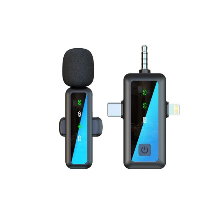 H65 3 In 1 Lavalier Wireless Microphone Outdoor Broadcast Noise Canceling Sports Camera Microphone, Single Mic, Dual Mic