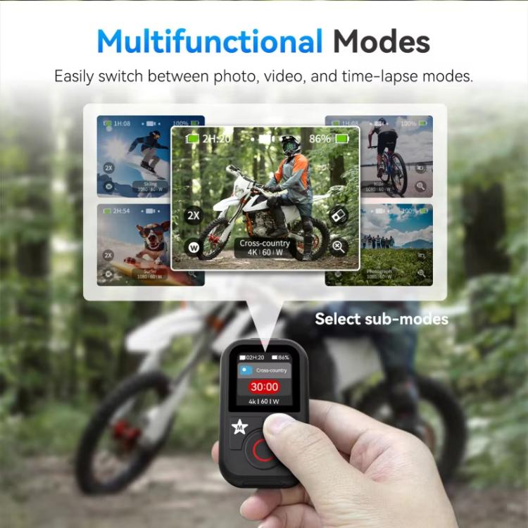 TELESIN T13 60m Sports Camera Wireless Bluetooth Remote Control For GoPro HERO13 Black /12 Black /11 Black /10 Black /9 Black /8 Black /Max