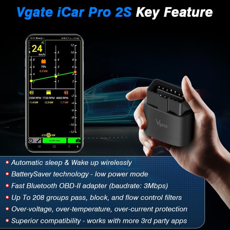 Vgate 3m bps Bluetooth Wireless Wake-up Diagnostic Instrument, Bluetooth 5.3