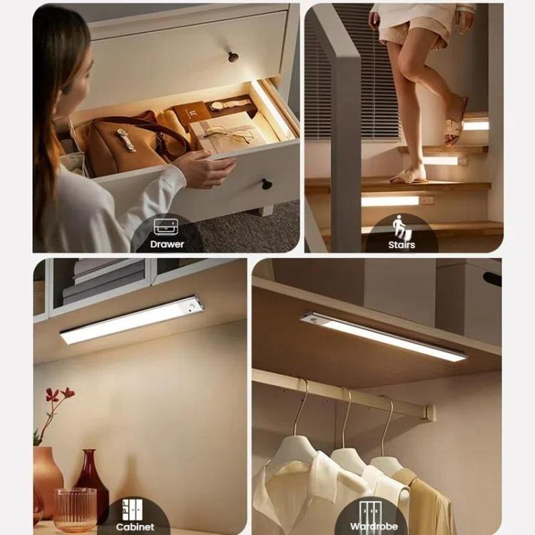 Rechargeable Motion Sensor Light Bar Cabinet Wardrobe Lamp With Remote Control.