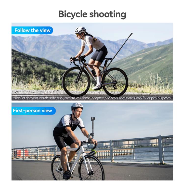 TELESIN Camera Double Clip Crab Clamp 360 Rotating Motorcycle Bicycle Handlebar Mount, Double Clip