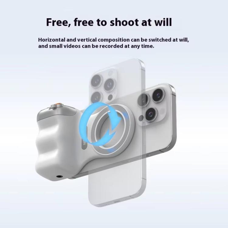 TELESIN P1-MP-10 Magnetic Camera Shoot Hand Grip Bluetooth Remote Control Mobile Phone Camera Handle, P1-MP-10 White, P1-MP-10 Black