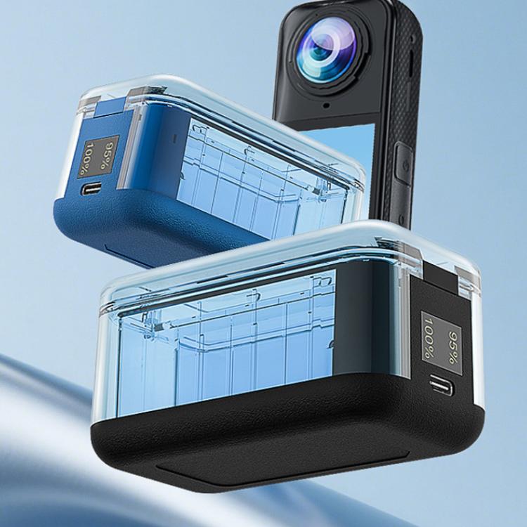 For Insta360 X5 Fast Charger With Digital Display & Dual Charging Case Battery Storage Box, For Insta360 X5