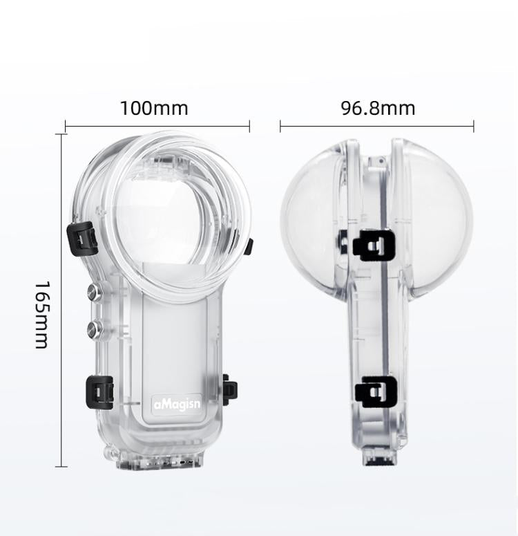 For Insta360 X5 AMagisn 60m/196ft Diving Case Quick-Release Full Invisible Waterproof Underwater Housing