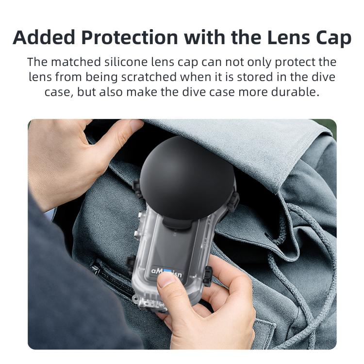 For Insta360 X5 AMagisn 60m/196ft Diving Case Quick-Release Full Invisible Waterproof Underwater Housing